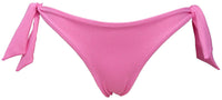 Slip bikini Barbie rosa brillante tinta unita con laccetti laterali annodabili