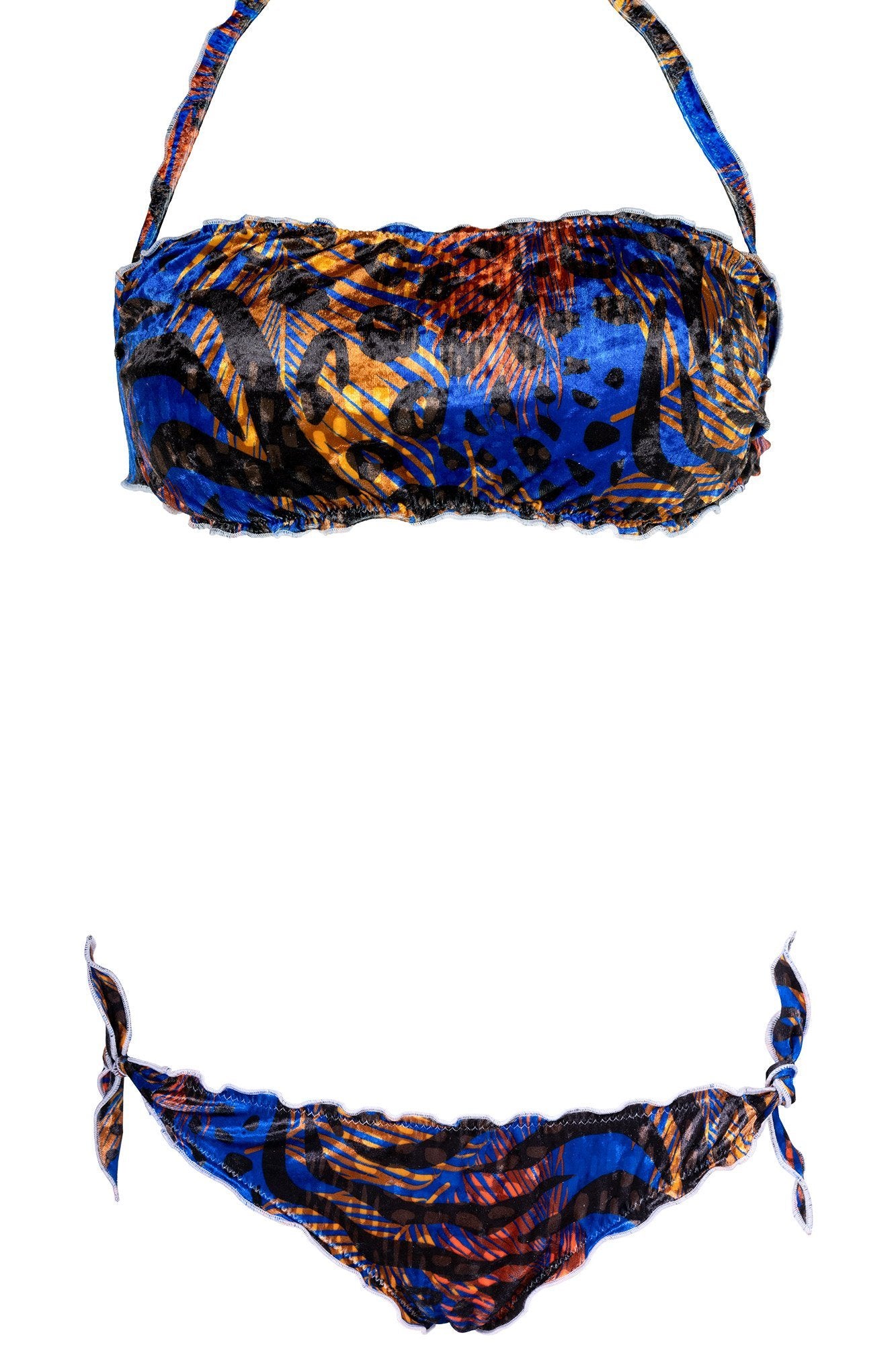 Top Fascia Amber vista alternativa — bandeau velluto animalier