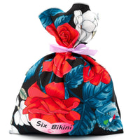 Slip bikini Luna vista alternativa — stampa floreale con laccetti annodabili