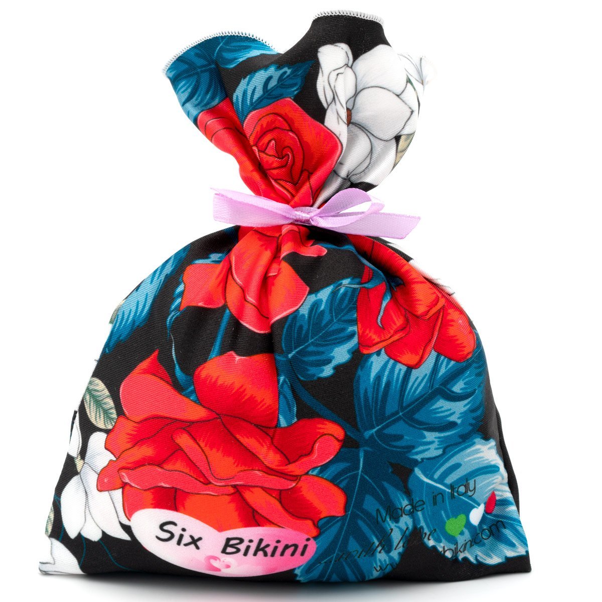 Slip bikini Luna vista alternativa — stampa floreale con laccetti annodabili